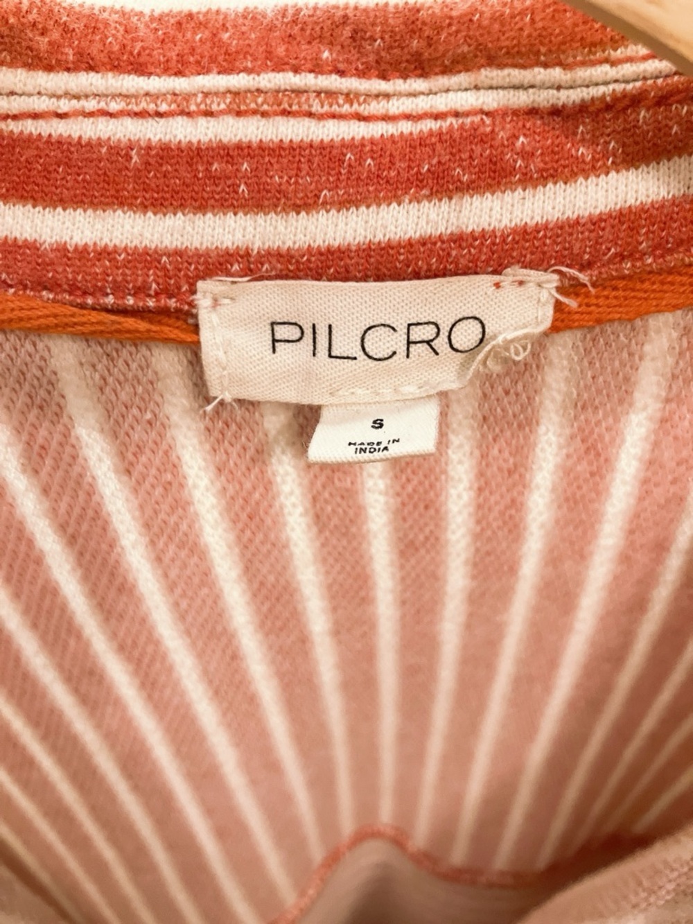 Anthropologie Pullover Quarter V-Neck Shirt Oversized Small Red Stripes Pilcro - Picture 7 of 12